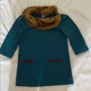 Janie and Jack like new faux fur pullover top